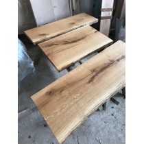 Baumscheibe, Waschtisch, Tischplatte, unbesäumt/gerade, Eiche, Baumkante 110x50x4,5cm